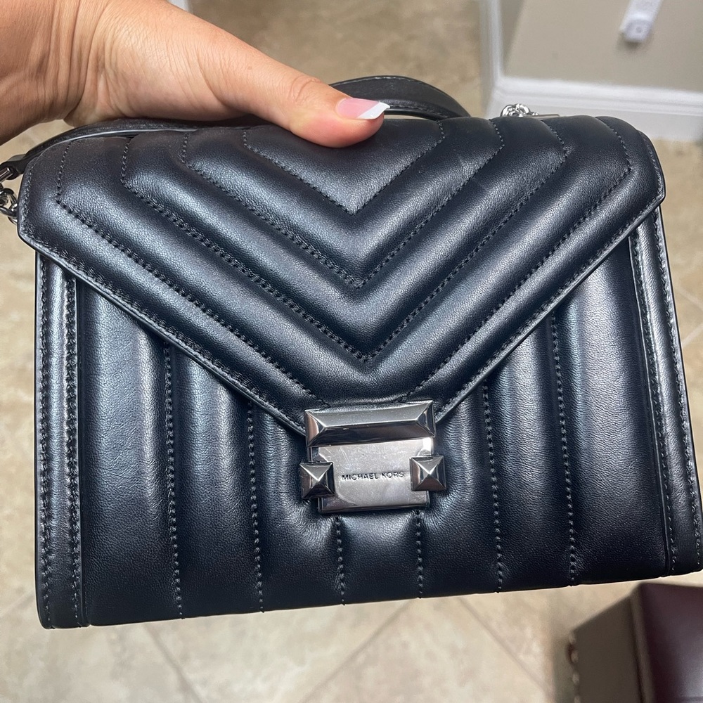 NWT Michael Kors Black/Silver Whitney handbag